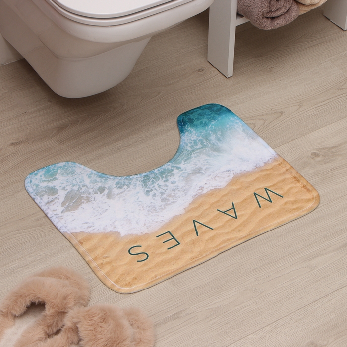 Коврик для ванной Этель Коврик для ванной Этель "Waves", 50х40 см, велюр