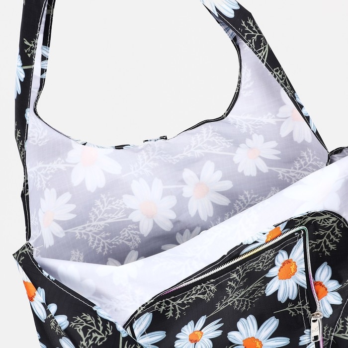 Сумка хозяйственная на кнопке, складная, цвет чёрный Сумка хозяйственная на кнопке, складная, цвет чёрный