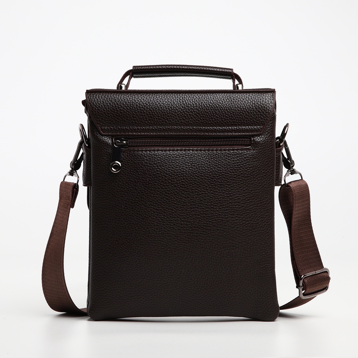 Сумка мужская на клапане TEXTURA, наружный карман, цвет коричневый Сумка мужская на клапане TEXTURA, наружный карман, цвет коричневый