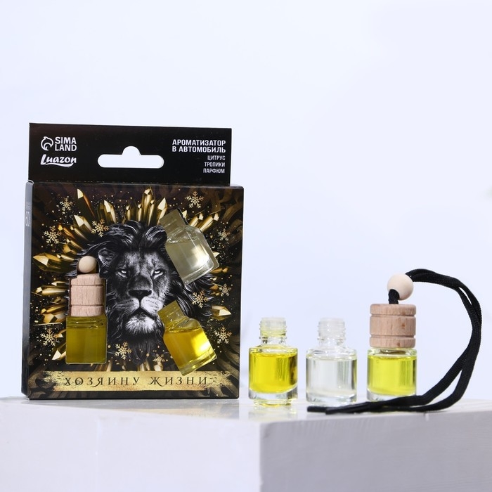 Ароматизаторы в машину новогодние «Хозяину жизни» на Новый год, цитрус, тропики, парфюм (набор 3 шт) Ароматизаторы в машину новогодние «Хозяину жизни» на Новый год, цитрус, тропики, парфюм (набор 3 шт)