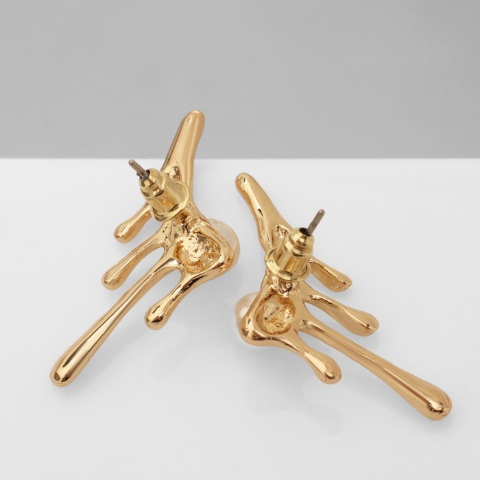 Серьги с жемчугом &laquo;Таяние&raquo; круг, цвет золото