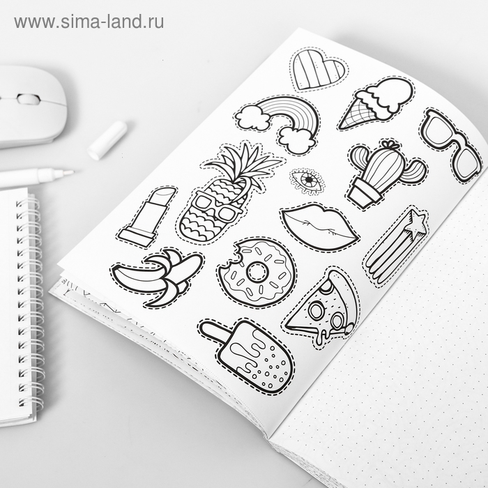 Ежедневник-смешбук с раскраской антистресс А5, 80 л &laquo;ТЫ просто космос&raquo;