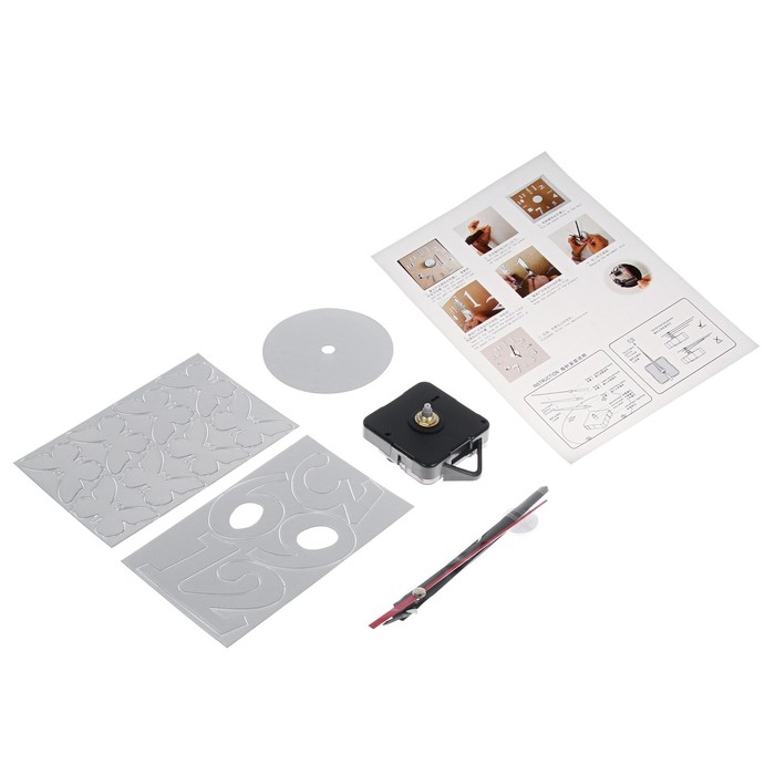 Часы настенные интерьерные, 3d  Часы настенные интерьерные, 3d "Бабочки", бесшумные, большие, наклейка, d-40 см