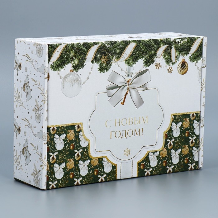 Коробка подарочная новогодняя складная «Роскошь золота», 30,7 х 22 х 9,5 см, Новый год Коробка подарочная новогодняя складная «Роскошь золота», 30,7 х 22 х 9,5 см, Новый год