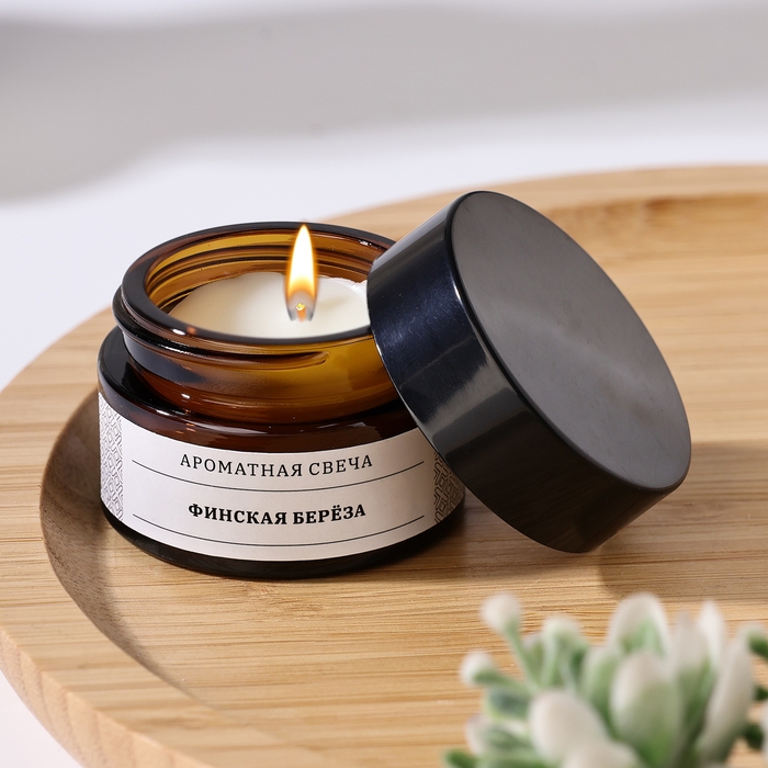 Свеча ароматическая в банке  Свеча ароматическая в банке "Финская берёза", соевый воск, 12 г