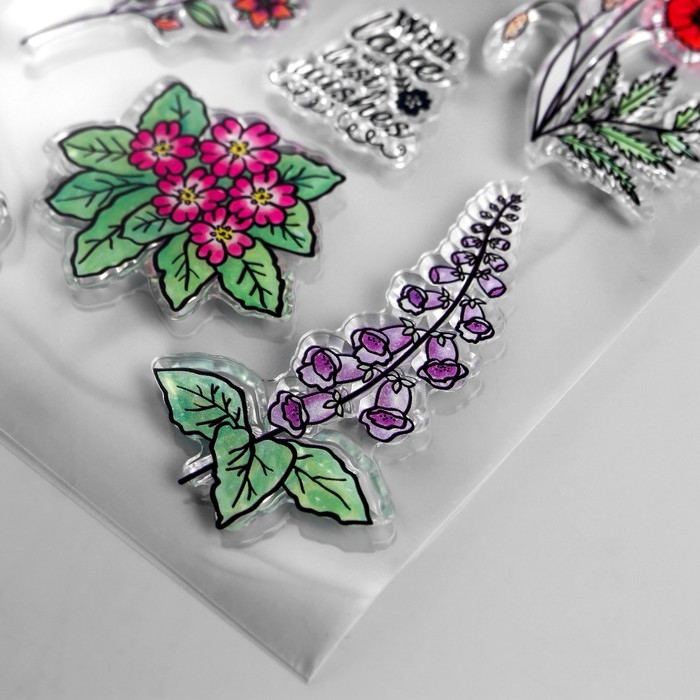 Штамп для творчества силикон Штамп для творчества силикон "Полевые цветы" 15х13,5 см