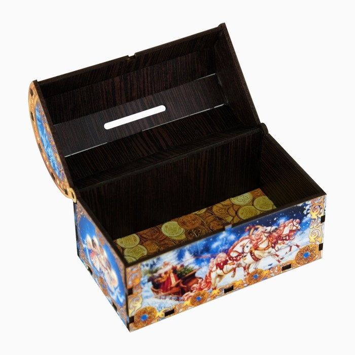 Сувенир сундук - копилка с новогодними игрушками (3 шт.) Сувенир сундук - копилка с новогодними игрушками (3 шт.) "Ежик", 13 х 7,5 х 8,5 см