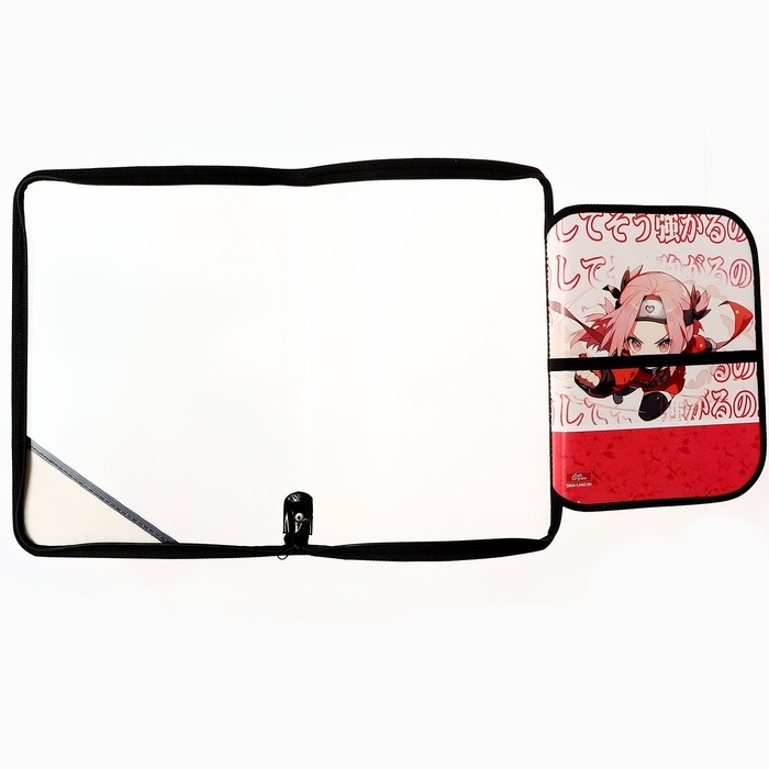 Папка для труда А4, 325 х 230 х 25 мм, молния вокруг, откидная планка, пластиковая, ПТР-1, Calligrata  Папка для труда А4, 325 х 230 х 25 мм, молния вокруг, откидная планка, пластиковая, ПТР-1, Calligrata "Аниме сакура"