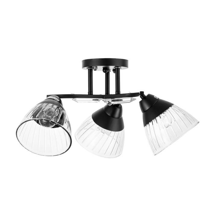 Люстра потолочная Люстра потолочная "Аррон" E27 3х40Вт черный 49х49х24см