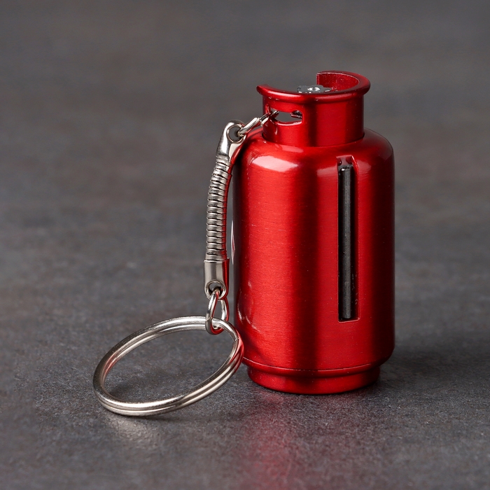 Вечная спичка "Баллон" туристическая, с кольцом, красная