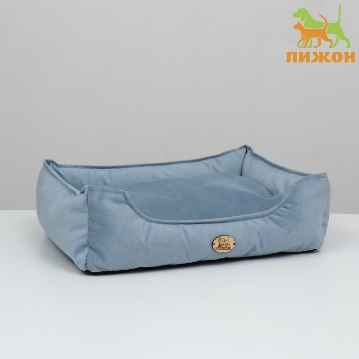 Лежанка, велюр, 55 х 40 х 15 см, голубая Лежанка, велюр, 55 х 40 х 15 см, голубая