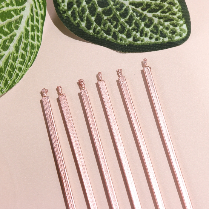 Набор свечей в торт, 6 штук Набор свечей в торт, 6 штук "Розовый металлик", 15 см