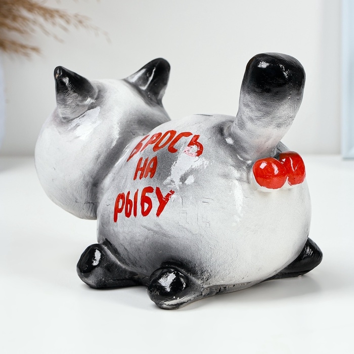 Копилка Копилка "Кот мужик" 12х17см, серый