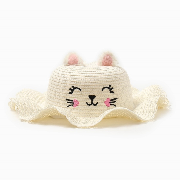 Шляпа для девочки MINAKU, р-р 50, цвет молочный Шляпа для девочки MINAKU, р-р 50, цвет молочный