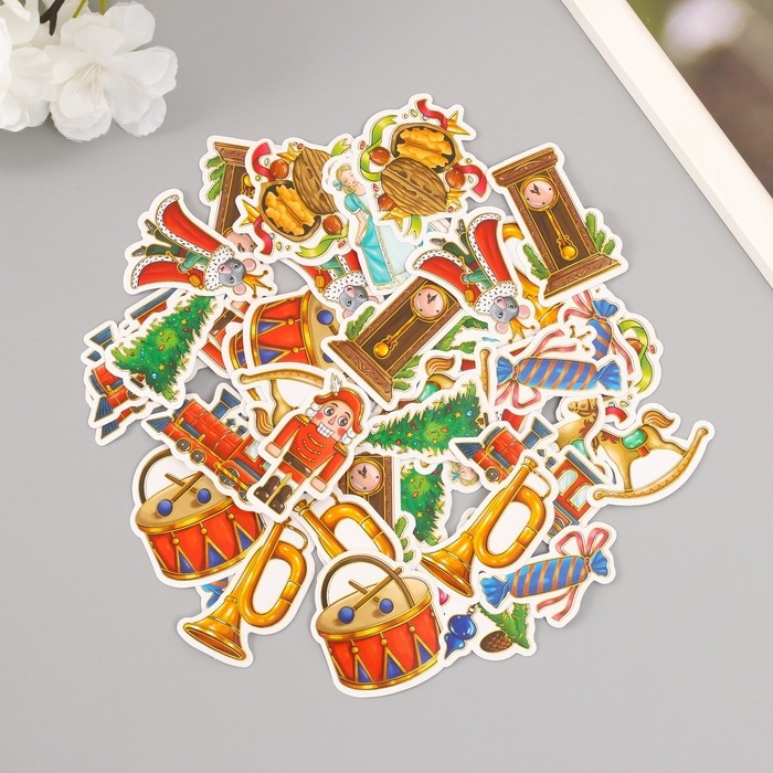 Наклейки для творчества Наклейки для творчества "Новогодняя сказка" тиснение золото набор 48 шт 9х7х0,8 см