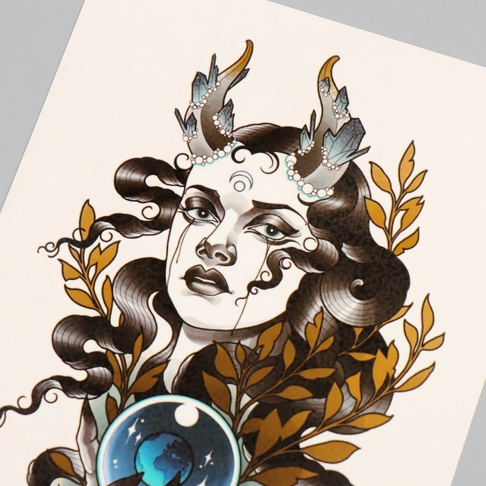 Татуировка на тело цветная Татуировка на тело цветная "Признанная Луной" 26,1х14,6 см