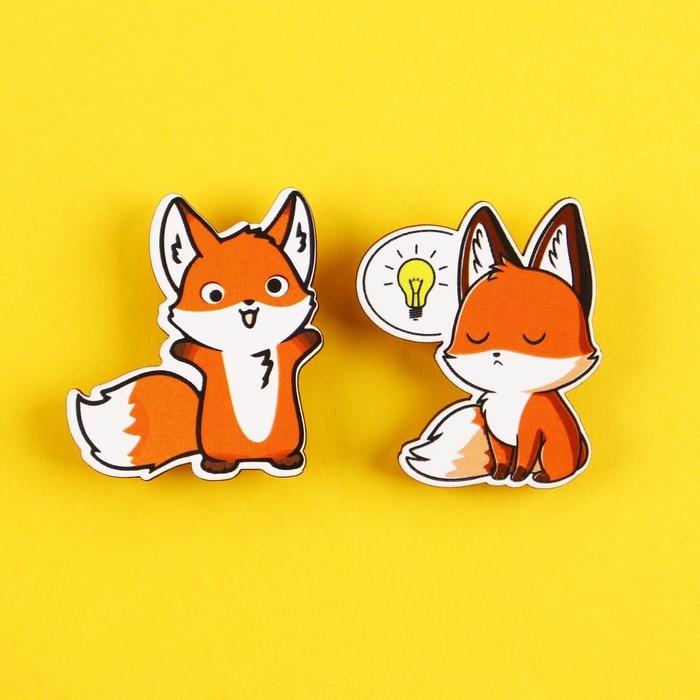 Значки деревянные «Это сумасшедшая идея», 2 шт. Значки деревянные «Это сумасшедшая идея», 2 шт.