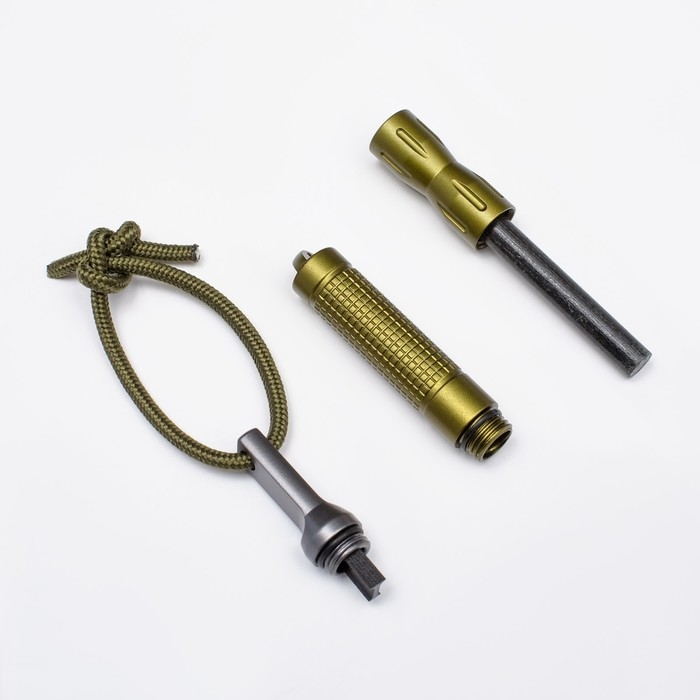 Огниво туристическое "Искра" 10 см, брелок, микс