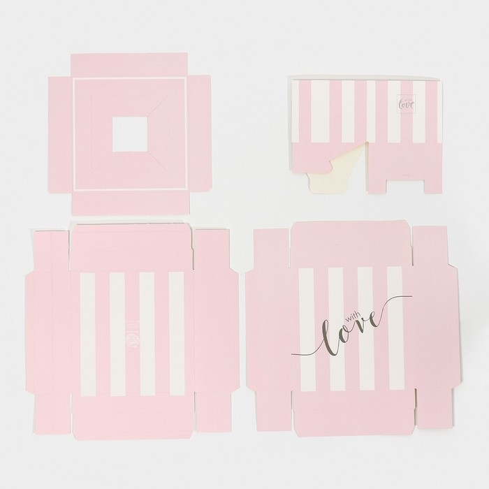 Коробка подарочная для цветов с вазой и PVC окнами складная, упаковка, «With love», 16 х 23 х 16 см