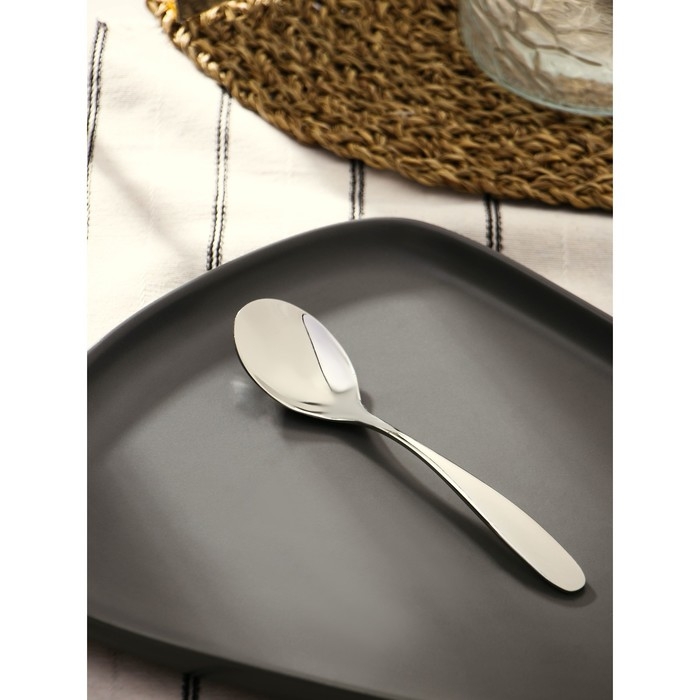 Ложка чайная из нержавеющей стали «Марио», длина 16 см, цвет серебряный Ложка чайная из нержавеющей стали «Марио», длина 16 см, цвет серебряный