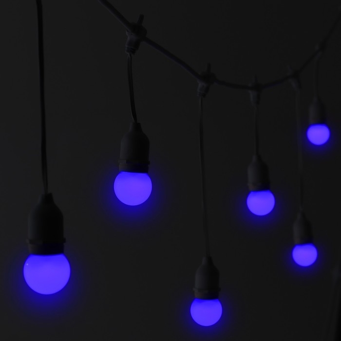 Лампа светодиодная Luazon Lighting, G45, Е27, 1.5 Вт, для белт-лайта, синяя, наб 20 шт Лампа светодиодная Luazon Lighting, G45, Е27, 1.5 Вт, для белт-лайта, синяя, наб 20 шт