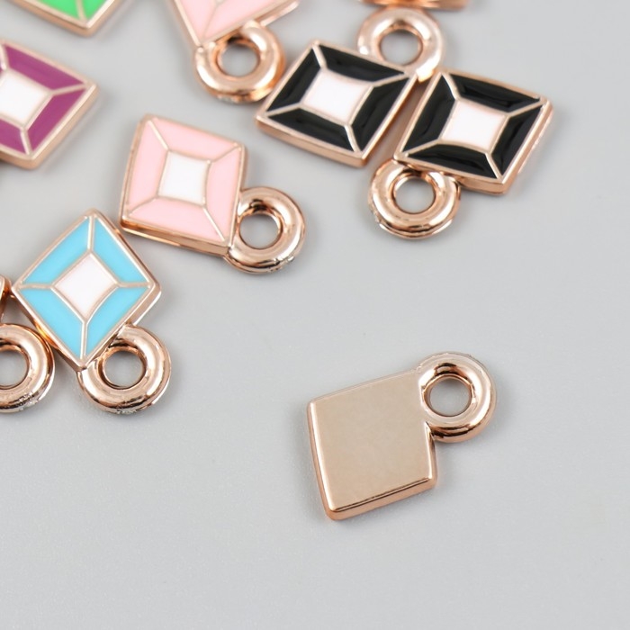 Декор для творчества пластик под металл Декор для творчества пластик под металл "Ромбы яркие" МИКС набор 10 шт 0,2х1,2х1,8 см