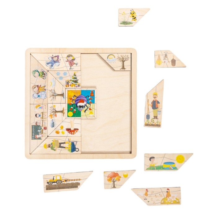 Пазлы из дерева «Паучок. Времена года»