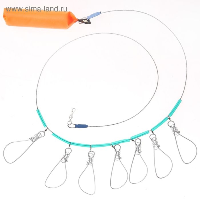 Кукан металлический с поплавком, 7 карабинов