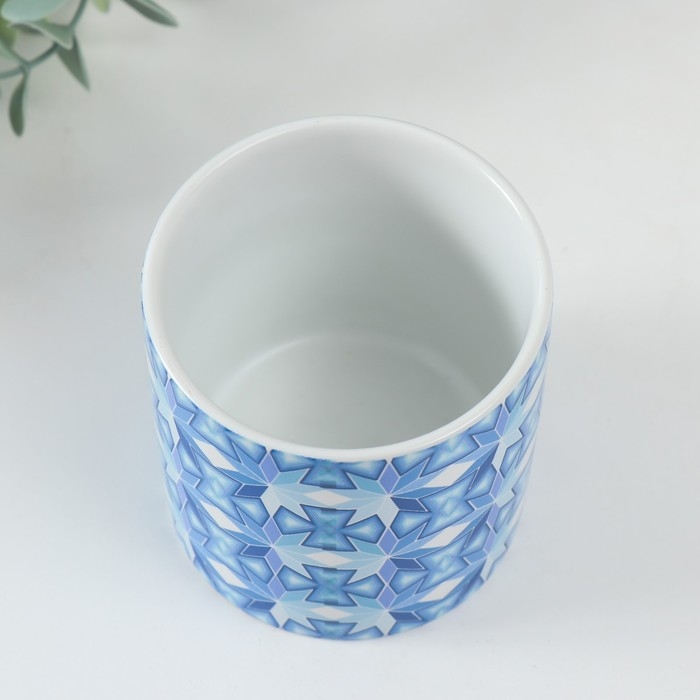 Банка для свечей керамика Банка для свечей керамика "Снежная королева" 200 мл 7,3х7,3х7,3 см