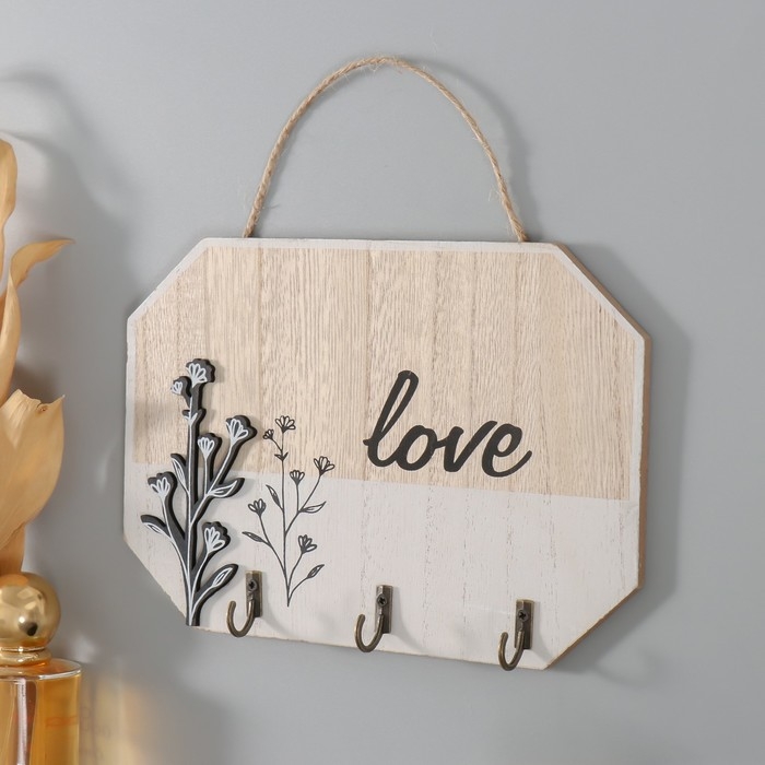 Крючки декоративные дерево Крючки декоративные дерево "Love. Цветение" 20х14 см