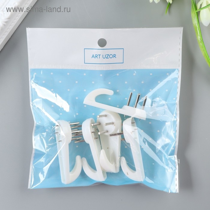 Крючок пластик, металл универсальный набор 5 шт С183 5х2 см Крючок пластик, металл универсальный набор 5 шт С183 5х2 см