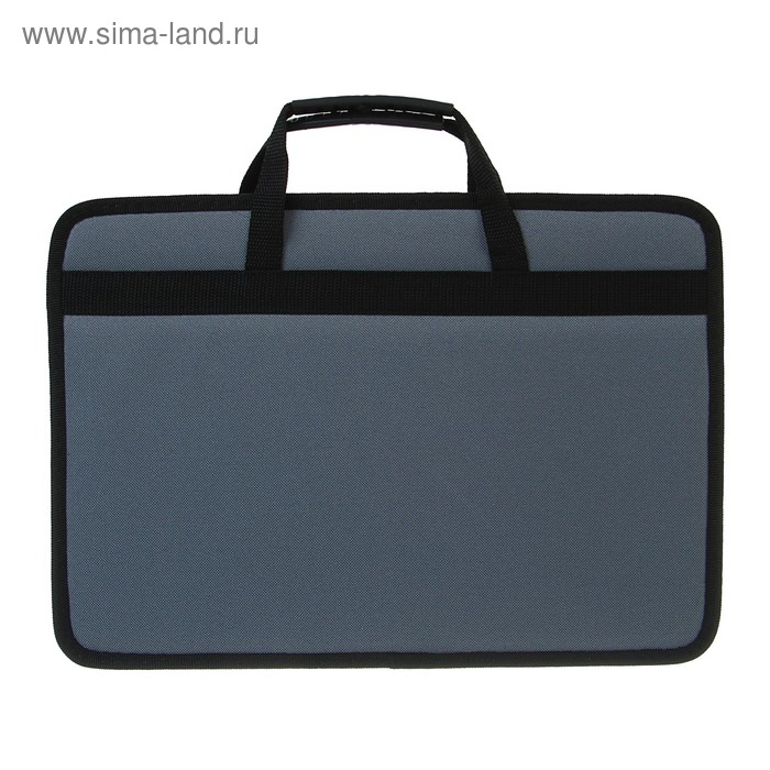 Папка с ручками текстильная, А4, 365 х 260 х 50 мм, 1С13 Папка с ручками текстильная, А4, 365 х 260 х 50 мм, 1С13 "Луга", каркасная, серая