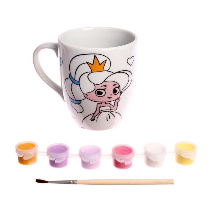 Роспись кружки красками (частичное заполнение) «Прекрасная принцесса» Роспись кружки красками (частичное заполнение) «Прекрасная принцесса»