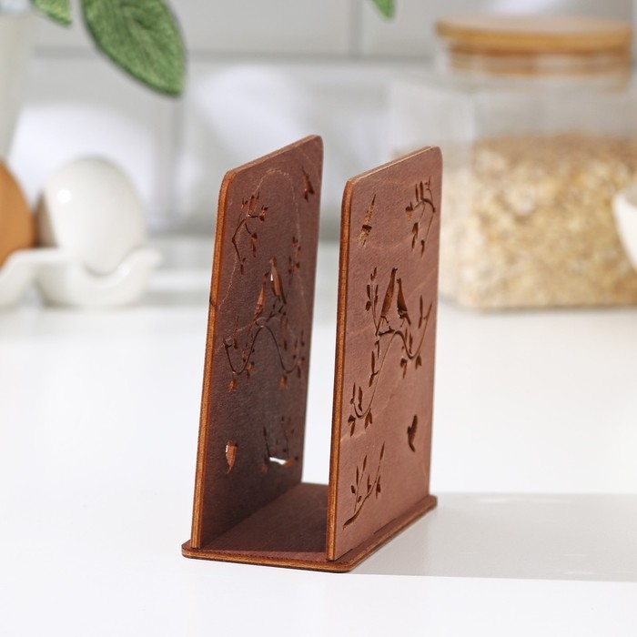 Салфетница деревянная «Весенняя сказка», 12×12×5,5 см, цвет коричневый Салфетница деревянная «Весенняя сказка», 12×12×5,5 см, цвет коричневый