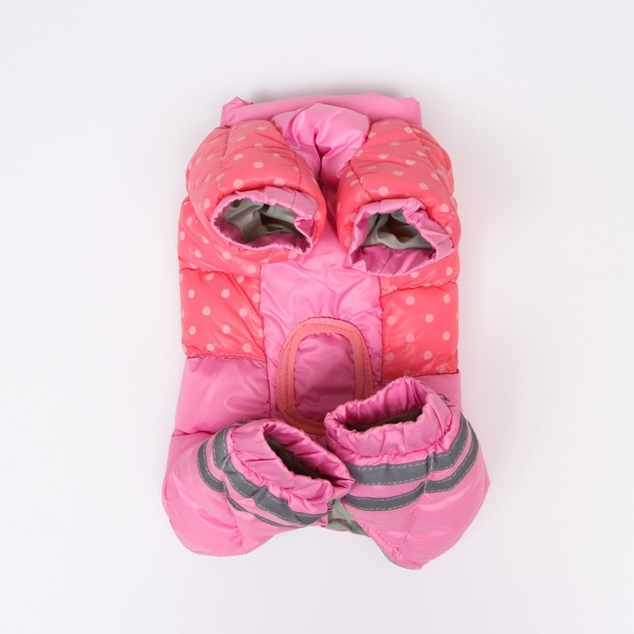 Комбинезон для собак Комбинезон для собак "Горошек", размер 14 (ДС 27, ОГ 38, ОШ 30 см), розовый