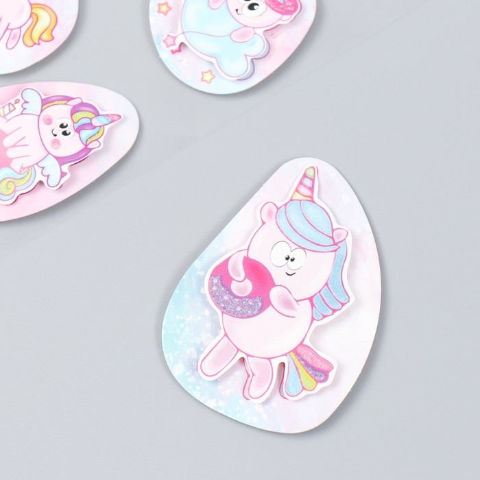 Наклейка картон 2 слоя Наклейка картон 2 слоя "Единорожки и сладости" 17х12 см