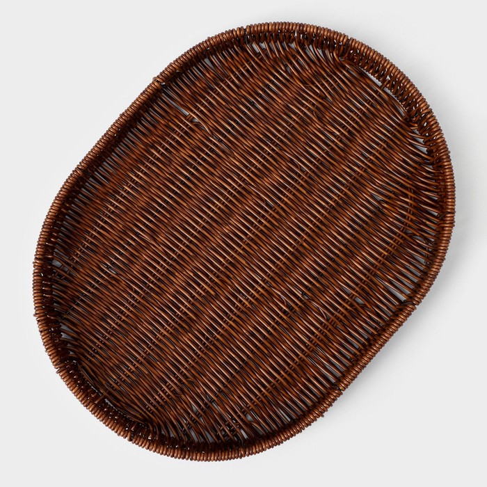 Корзинка для подачи Доляна «Огайо», 41×31×5 см, овальная, цвет коричневый Корзинка для подачи Доляна «Огайо», 41×31×5 см, овальная, цвет коричневый