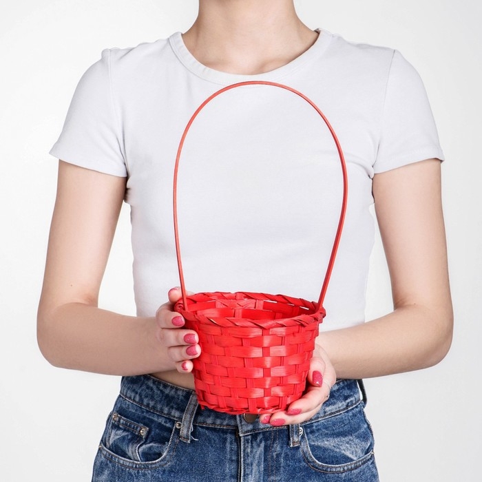 Корзина плетёная, 13х9х30 см, красный Корзина плетёная, 13х9х30 см, красный