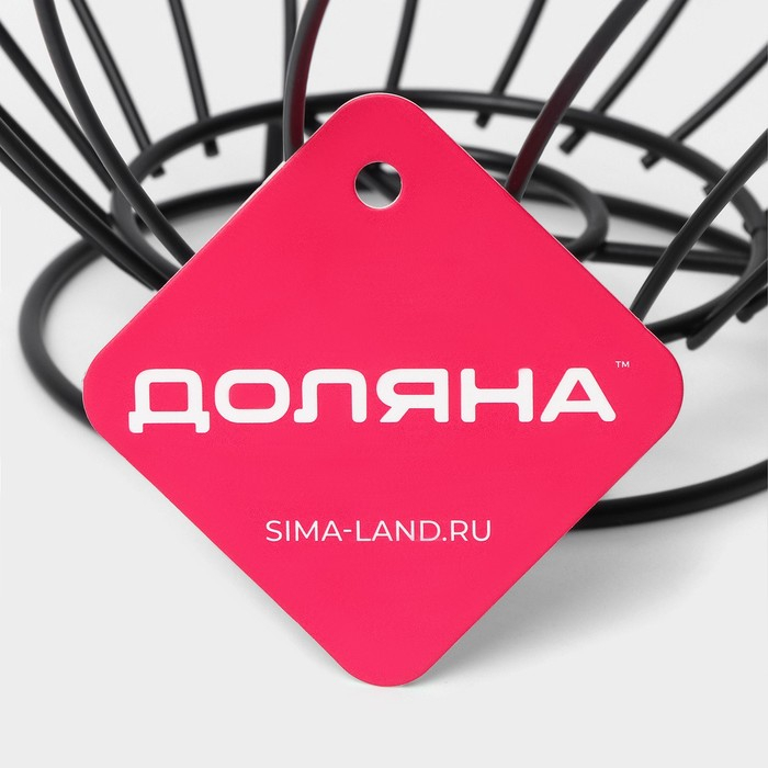 Фруктовница Доляна, 24,5×24,5×11 см, цвет чёрный Фруктовница Доляна, 24,5×24,5×11 см, цвет чёрный