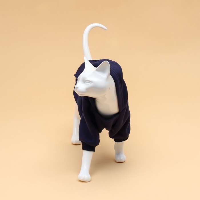 Толстовка для животных с капюшоном, размер S (ДС 35 см). Синяя