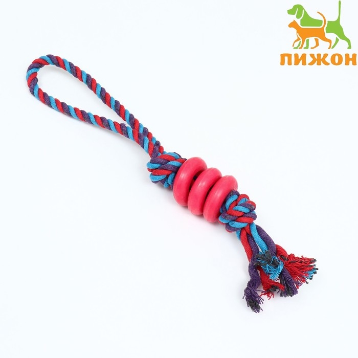 Игрушка канатная Игрушка канатная "Узел с кольцами", до 90 г, микс цветов