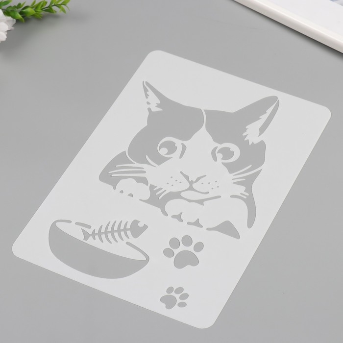 Трафарет пластик Трафарет пластик "Кот" 21х29,7 см