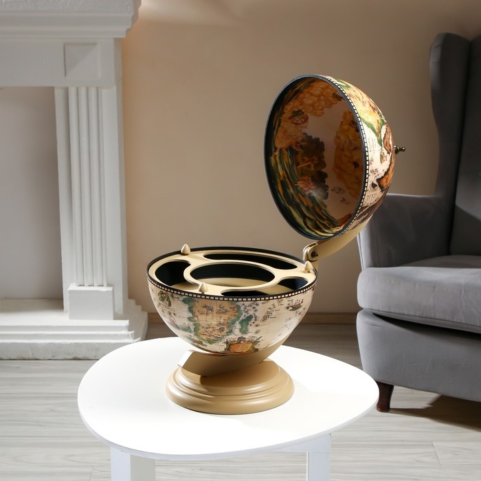 Глобус бар декоративный Глобус бар декоративный "Карта странника" белый 38х33х48 см