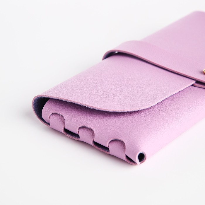 Футляр для очков на зацепке, длина 16,5 см, цвет сиреневый Футляр для очков на зацепке, длина 16,5 см, цвет сиреневый