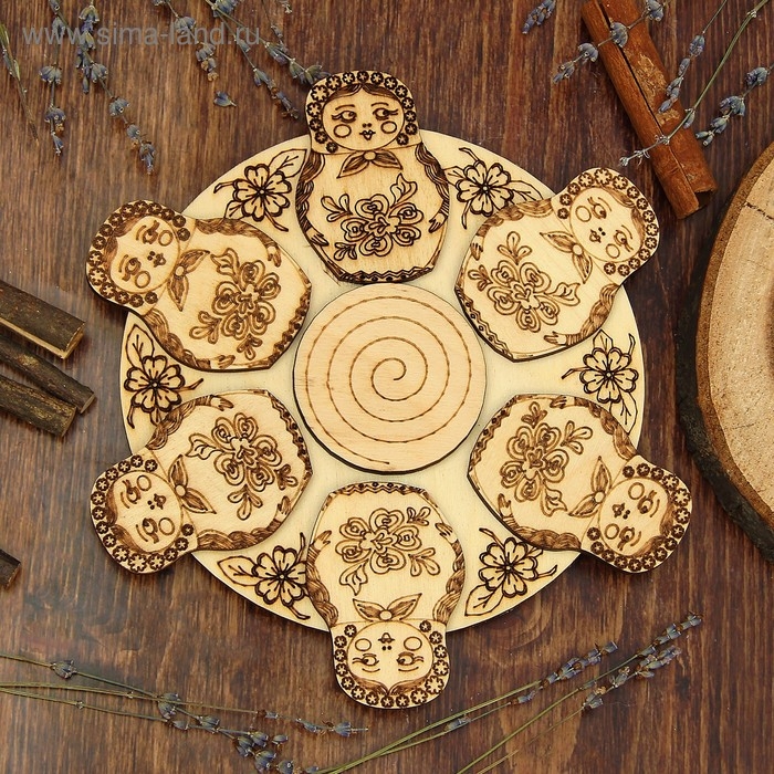 Подставка под горячее «Матрешка», D=20 см, можжевельник Подставка под горячее «Матрешка», D=20 см, можжевельник