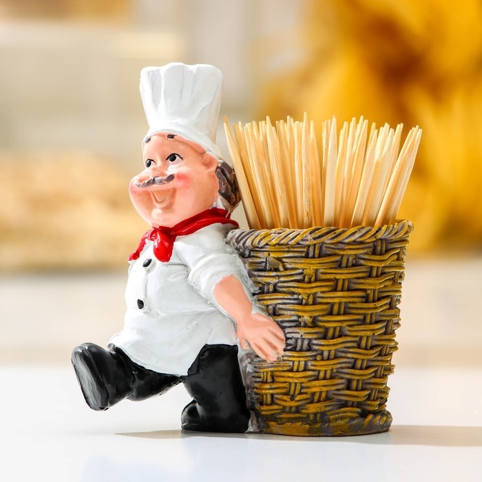 Подставка под зубочистки «Поварёнок», в комплекте с зубочистками, МИКС Подставка под зубочистки «Поварёнок», в комплекте с зубочистками, МИКС