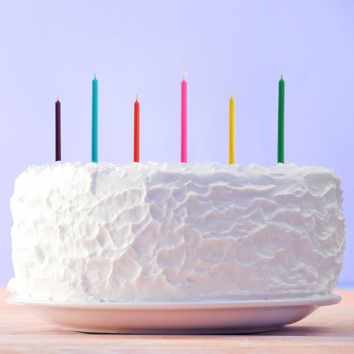 Свечи для торта с цветным пламенем &laquo;С Днем Рождения&raquo;, 6 шт., 6 х 0,4 см