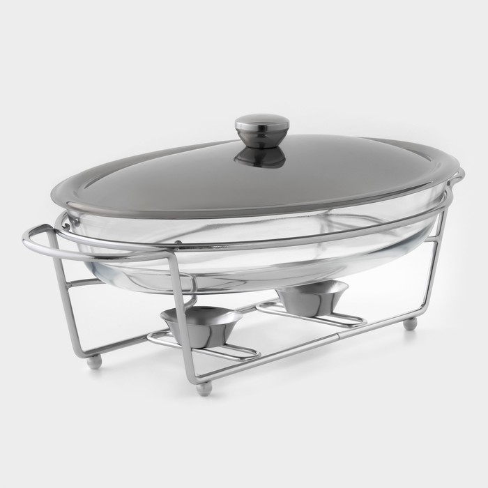 Мармит из жаропрочного стекла, 3 л, 44×25×17 см, с крышкой, на подставке Мармит из жаропрочного стекла, 3 л, 44×25×17 см, с крышкой, на подставке