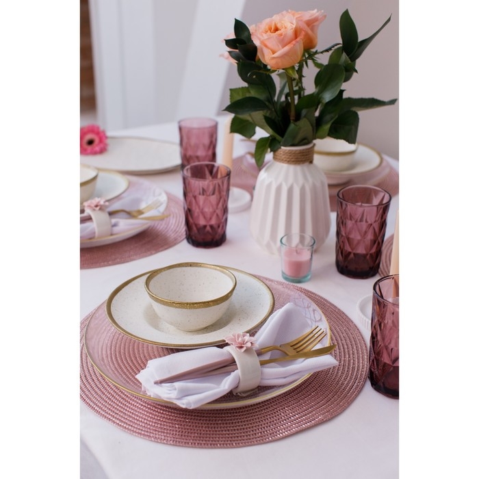 Кольцо керамическое для салфеток «Цветок», 5,5×4,5×6,5 см, цвет розовый