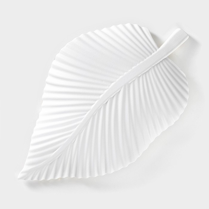 Блюдо для фруктов Доляна «Лист», 35,5×20×5 см, цвет золотой с белым Блюдо для фруктов Доляна «Лист», 35,5×20×5 см, цвет золотой с белым